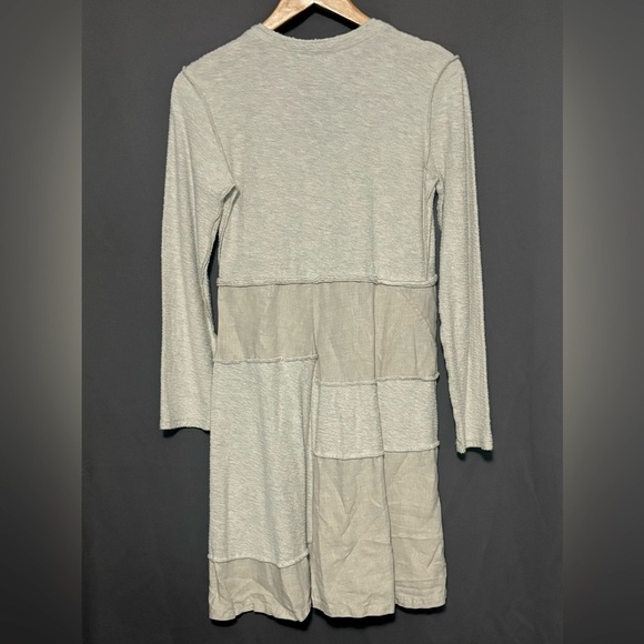 Anthropologie Maeve Northward Patchwork Long Sleeve Linen Blend Swing Dress - Picture 3 of 4